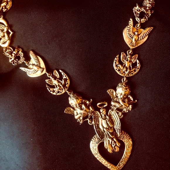Gold Angelic Necklace purchased in Dallas Texas over 30 years ago, ❤️ - Picture 3 of 16